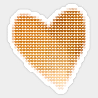 Gold Valentines Day Heart Filled with Hearts Sticker